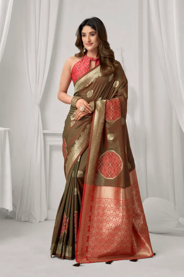 Orange_Soft_Silk_Pom_Pom_Saree_For_Women