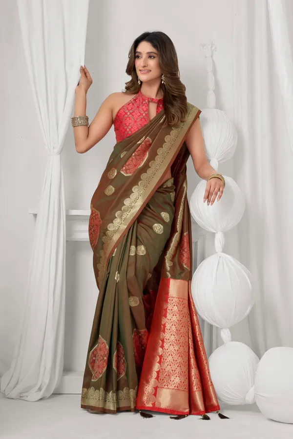 Orange_Soft_Silk_Pom_Pom_Saree_For_Women