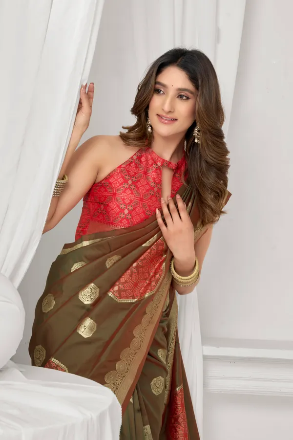 Orange_Soft_Silk_Pom_Pom_Saree_For_Women