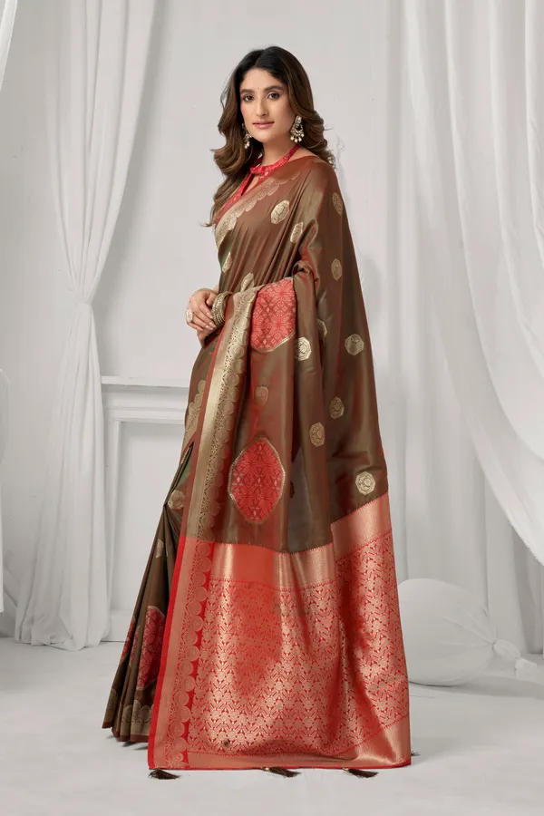 Orange_Soft_Silk_Pom_Pom_Saree_For_Women