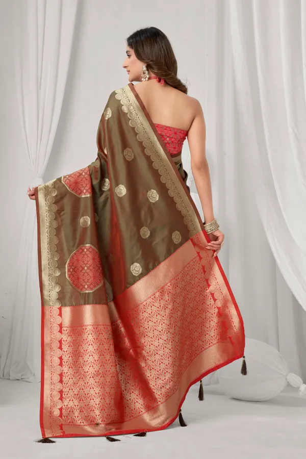 Orange_Soft_Silk_Pom_Pom_Saree_For_Women
