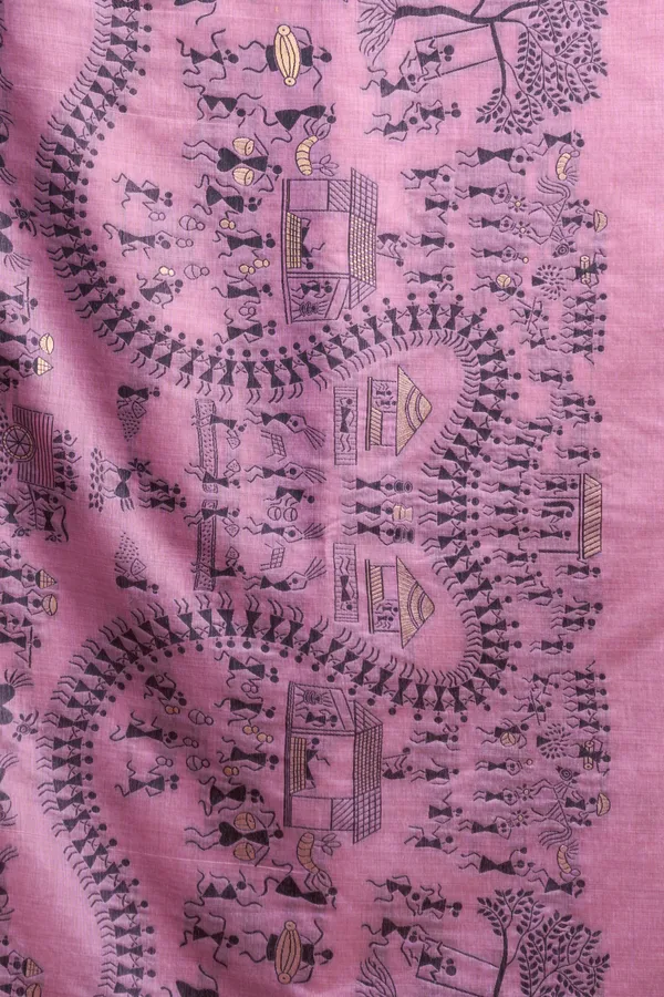 Purple_Modal_Warli_Work_Zhallar_Saree_For_Women