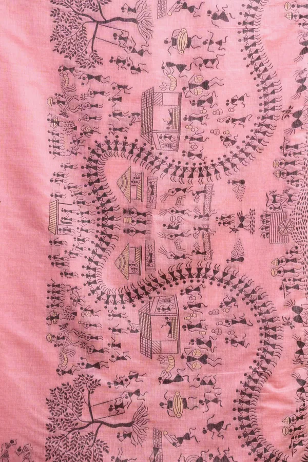Pink_Modal_Warli_Work_Zhallar_Saree_For_Women