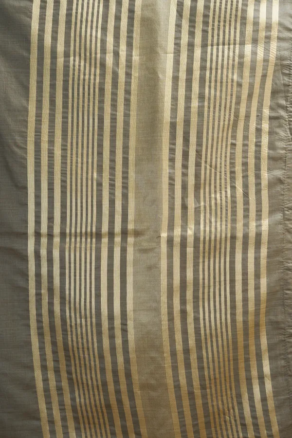 Multicolor_Khadi_Cotton_Saree_With_Brocade_Blouse_And_Zhallar_For_Women