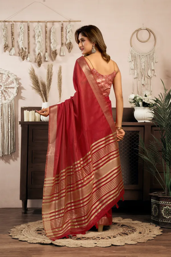 Multicolor_Khadi_Cotton_Brocade_Blouse_Zhallar_Saree_For_Women