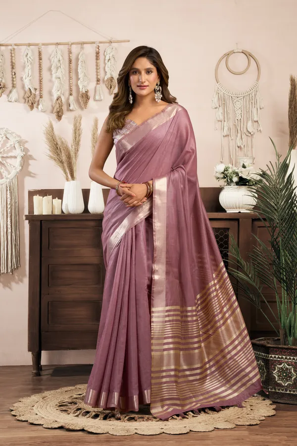 Multi_Khadi_Cotton_Brocade_Blouse_Zhallar_Saree_For_Women