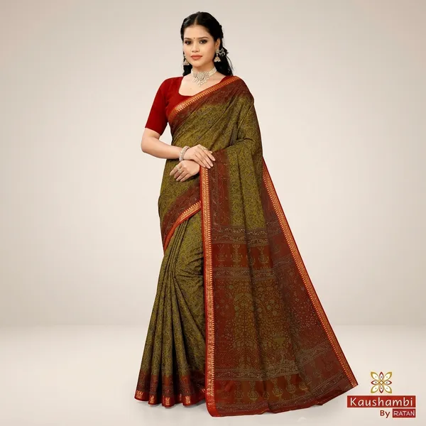 Kausambi_Agnesh_Border_With_Blouse_Pure_Cotton
