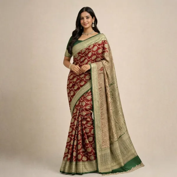 Anchal_Banarasi_Silk_Saree_With_Golden_Zari_Work_For_Women