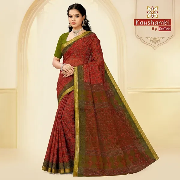 Kausambi_Agnesh_Border_With_Blouse_Pure_Cotton