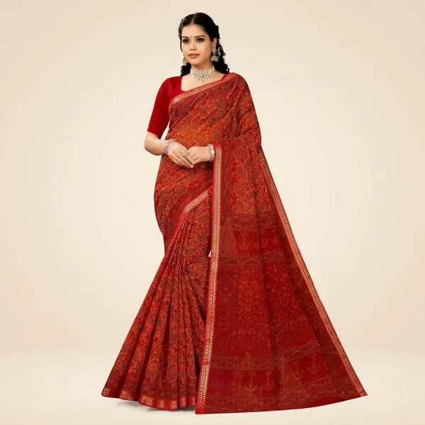 Kausambi_Agnesh_Border_With_Blouse_Pure_Cotton