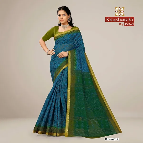Kausambi_Agnesh_Border_With_Blouse_Pure_Cotton