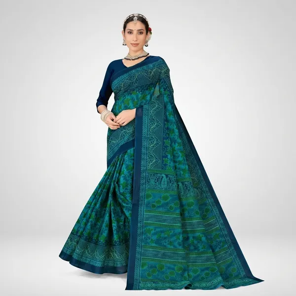 Kausambi_Retro_Pure_Cotton_Saree_Without_Blouse
