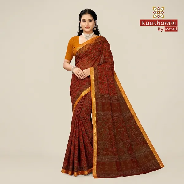Kausambi_Agnesh_Border_With_Blouse_Pure_Cotton