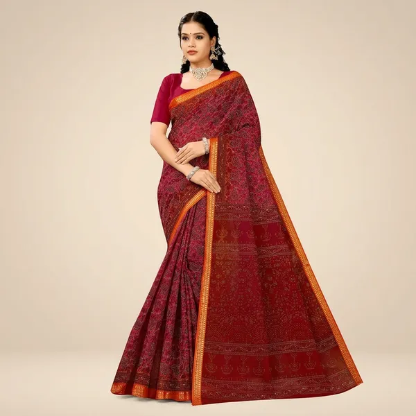 Kausambi_Agnesh_Border_With_Blouse_Pure_Cotton