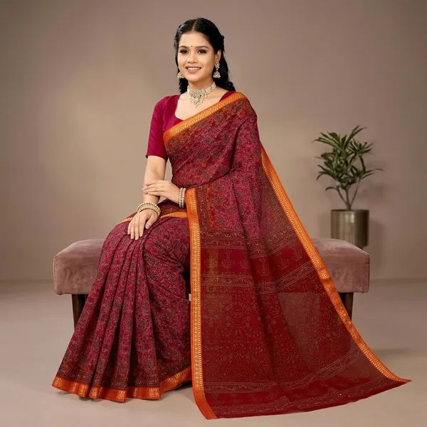Kausambi_Agnesh_Border_With_Blouse_Pure_Cotton