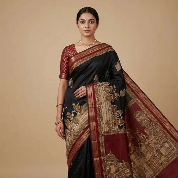 Black_Silk_Gold_Zari_Woven_Traditional_Saree_For_Women