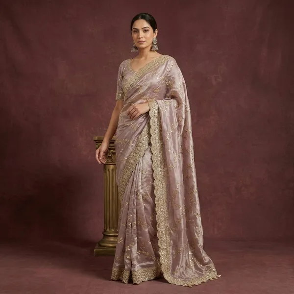 Mauve_Organza_Silk_Embroidered_Sequin_Border_Saree_For_Women