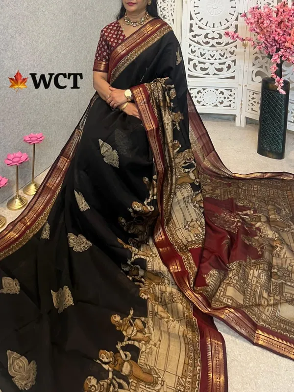 Black_Silk_Gold_Zari_Woven_Traditional_Saree_For_Women