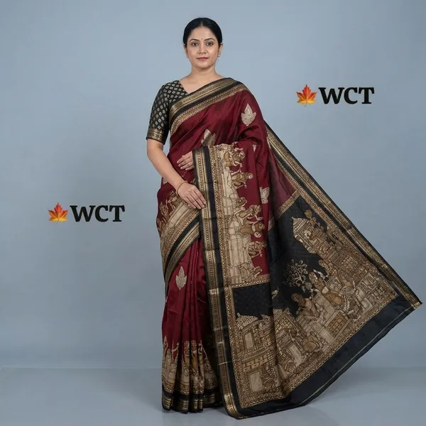Maroon_Silk_Gold_Zari_Border_Woven_Saree_For_Women
