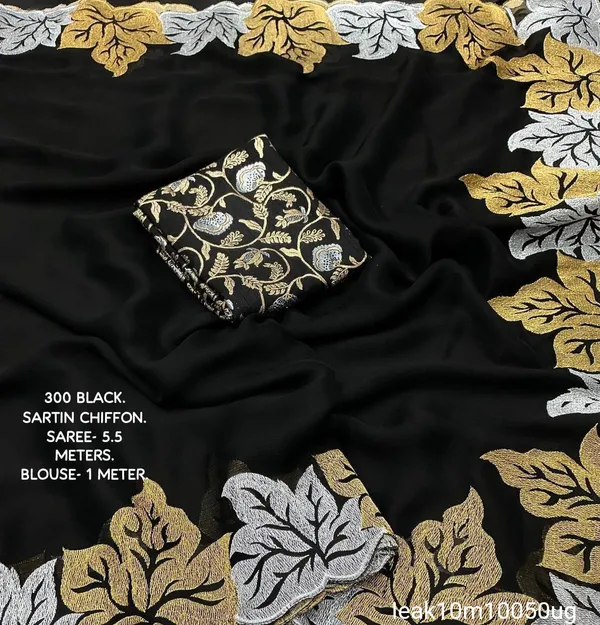 Black_Georgette_Floral_Embroidered_Saree_For_Women