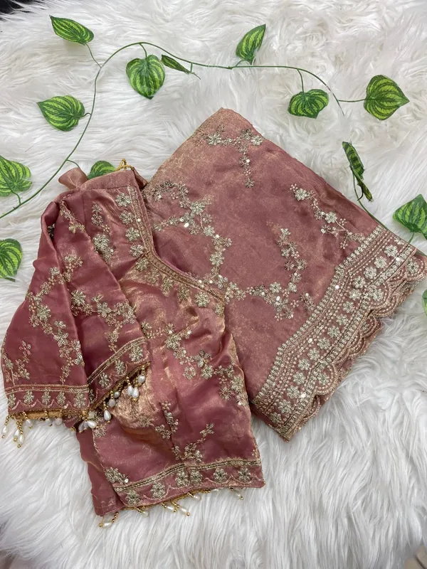 Pink_Organza_Silk_Net_Embellished_Pearl_Sequin_Saree_For_Women