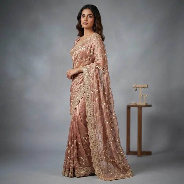 Pink_Organza_Silk_Net_Sequin_Embroidered_Saree_With_Blouse_For_Women