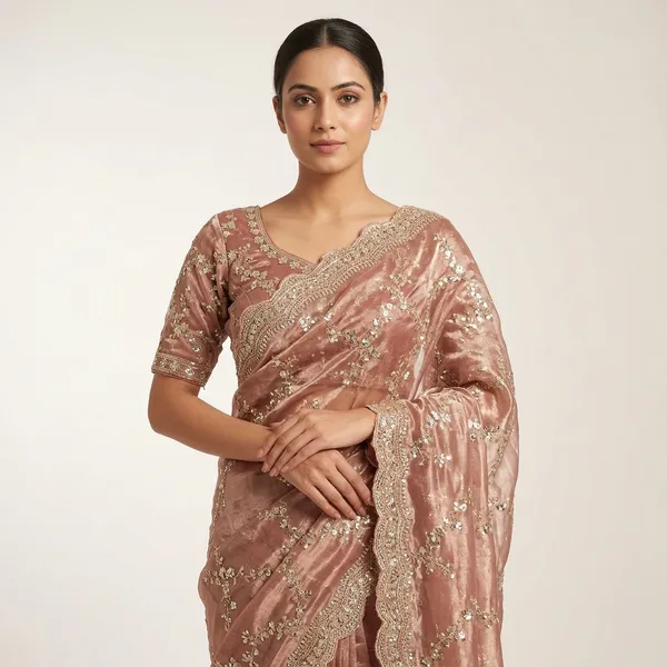 Pink_Organza_Silk_Net_Sequin_Embroidered_Saree_With_Blouse_For_Women