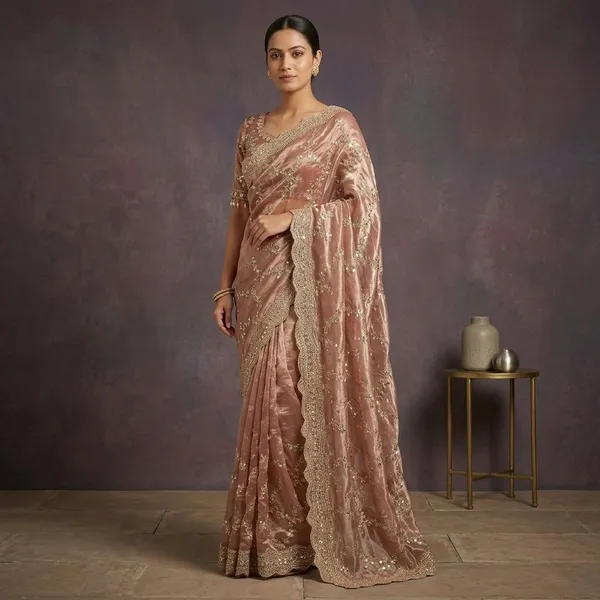 Pink_Organza_Silk_Net_Sequin_Embroidered_Saree_With_Blouse_For_Women