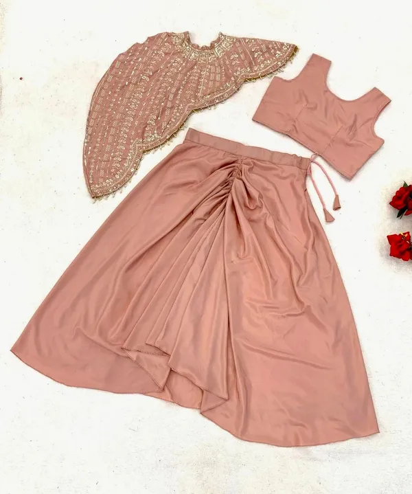 Pink_Heavy_Crepe_Embellished_Pre-Draped_Saree_For_Women