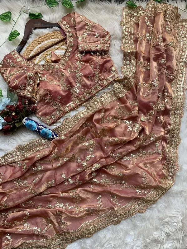 Pink_Organza_Silk_Net_Sequin_Embroidered_Saree_With_Blouse_For_Women