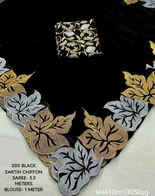 Black_Georgette_Floral_Embroidered_Saree_For_Women