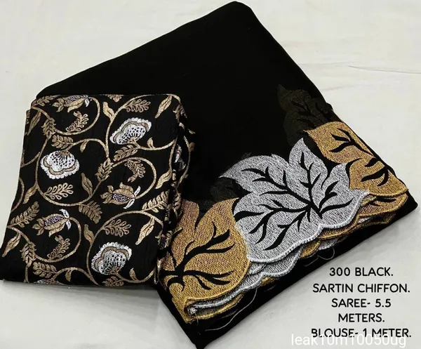 Black_Georgette_Floral_Embroidered_Saree_For_Women
