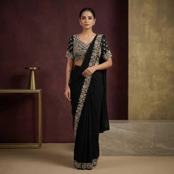 Black_Heavy_Crepe_Embellished_Border_Saree_For_Women
