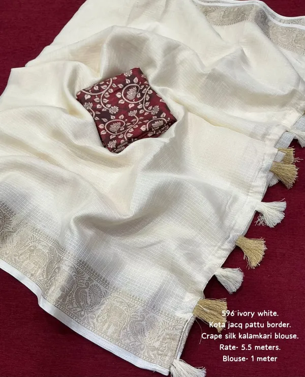 Ivory_Cotton_Silk_Kota_Jaco_Woven_Saree_With_Kalamkari
