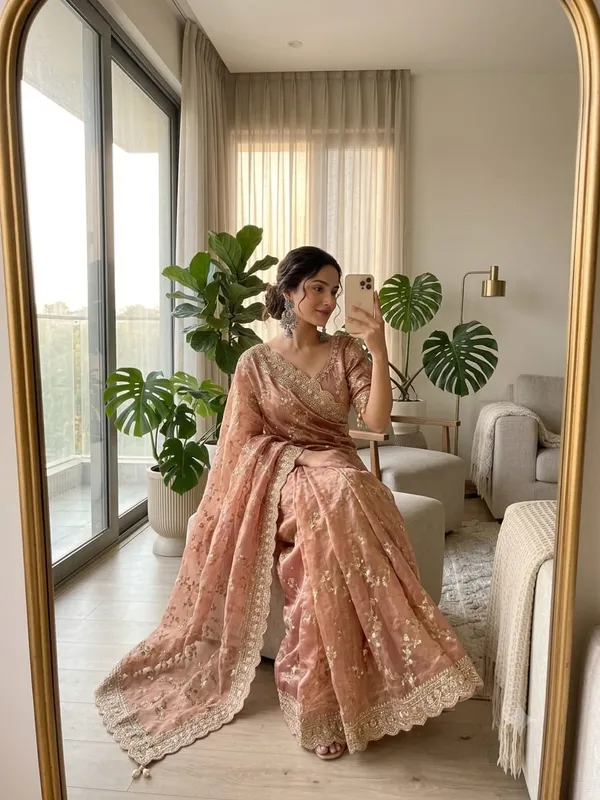 Pink_Organza_Silk_Embroidered_Saree_Set_For_Women