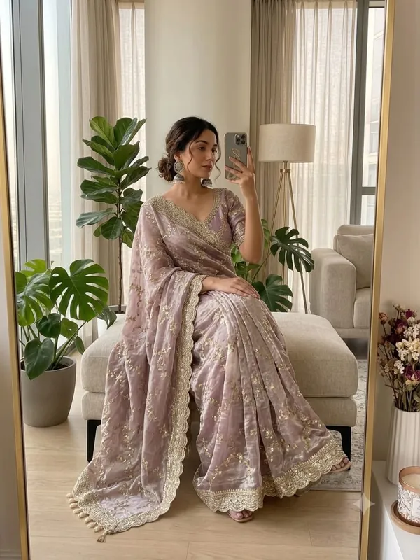 Lavender_Organza_Silk_Embroidered_Saree_Set_For_Women