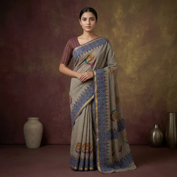 Grey_Cotton_Floral_Embroidered_Saree_For_Women