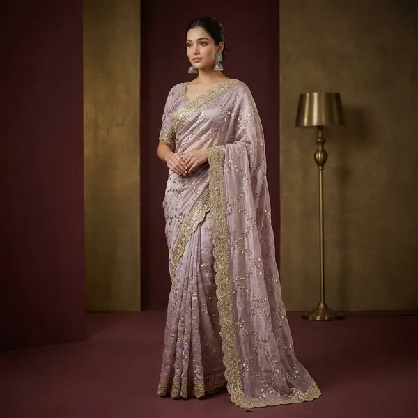Lavender_Organza_Silk_Embroidered_Saree_Set_For_Women