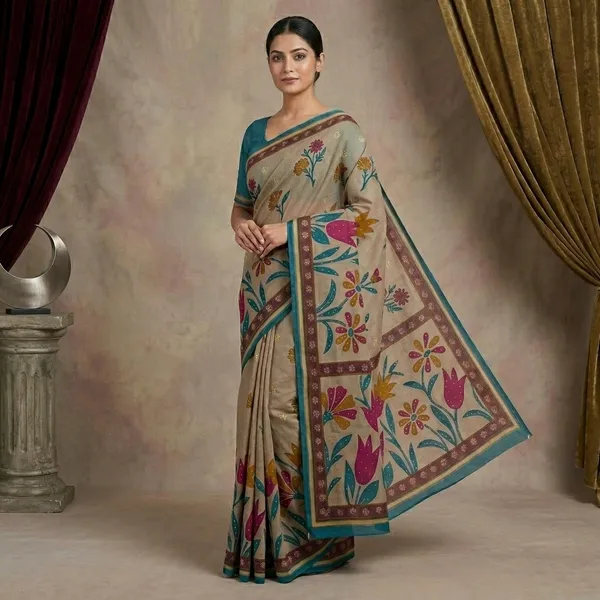 Beige_Cotton_Floral_Embroidered_Saree_For_Women