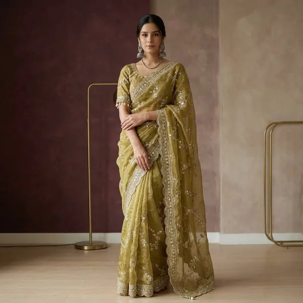 Green_Organza_Silk_Embroidered_Sequin_Saree_For_Women