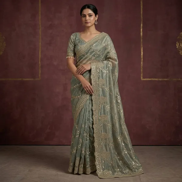 Aqua_Blue_Organza_Silk_Zari_Embroidered_Saree_With_Blouse_For_Women
