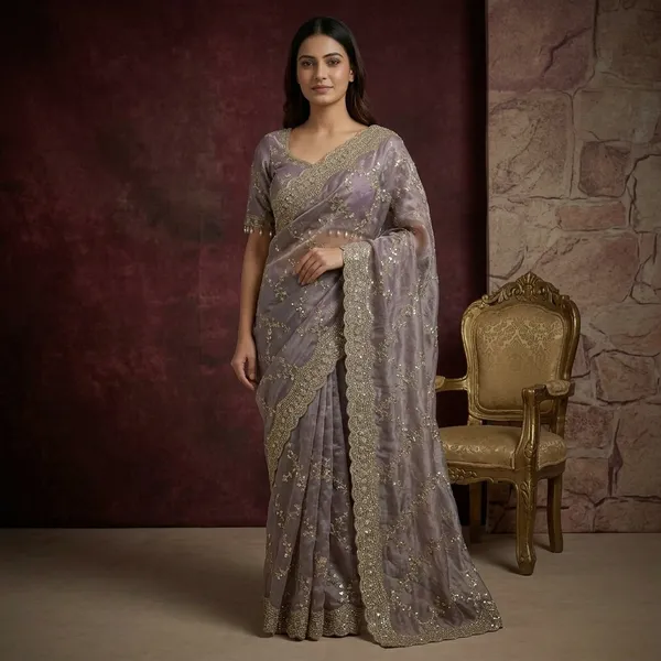 Purple_Organza_Silk_Embroidered_Saree_For_Women