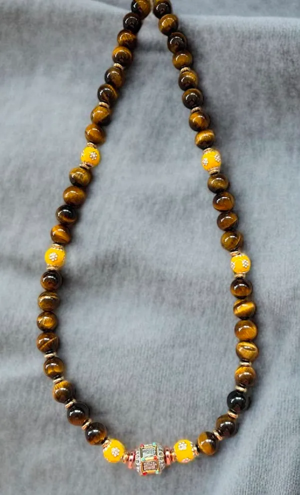 Tiger_Eye_Necklace_with_Floral_Accents_&_Tibetan_Centrepiece