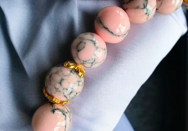 Pink_Agate_Round_Bead_Necklace