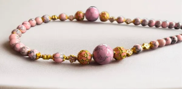 Pink_Agate_Round_Bead_Necklace