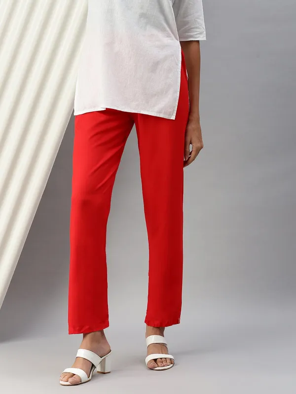 Premium_Rayon_Extra_Comfort_Pant_For_Girls_And_Women_Red