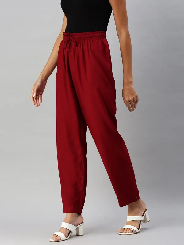Premium_Rayon_Extra_Comfort_Pant_For_Girls_And_Women_Maroon