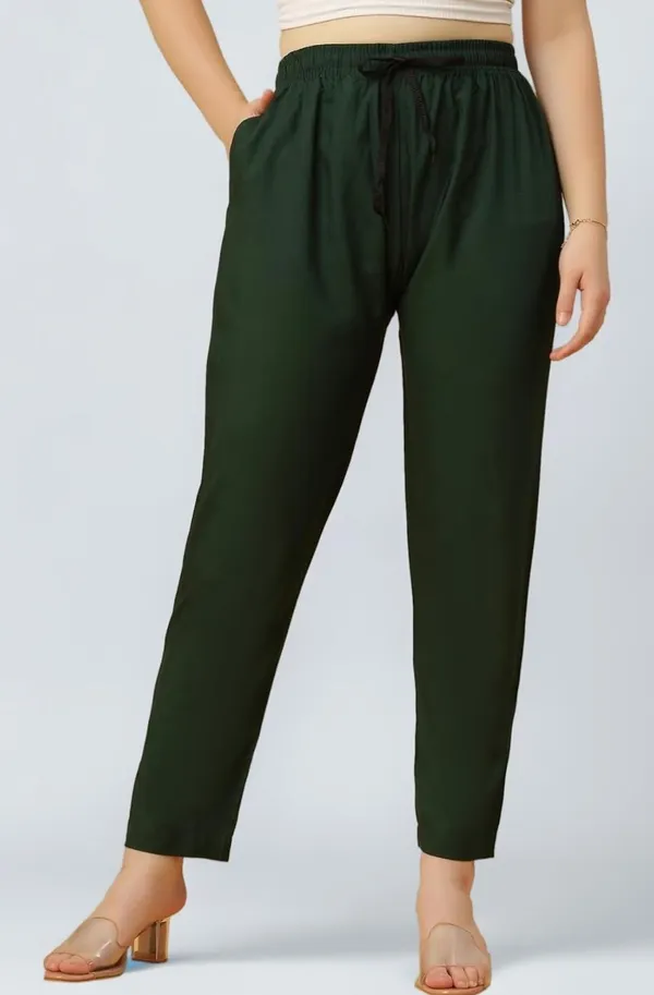 Premium_Rayon_Extra_Comfort_Pant_For_Girls_And_Women_Dark_Green