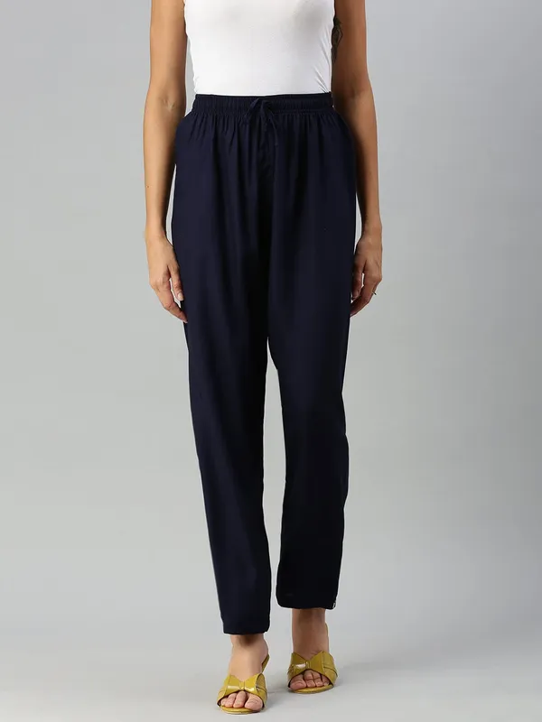 Premium_Rayon_Extra_Comfort_Pant_For_Girls_And_Women_Navy_Blue