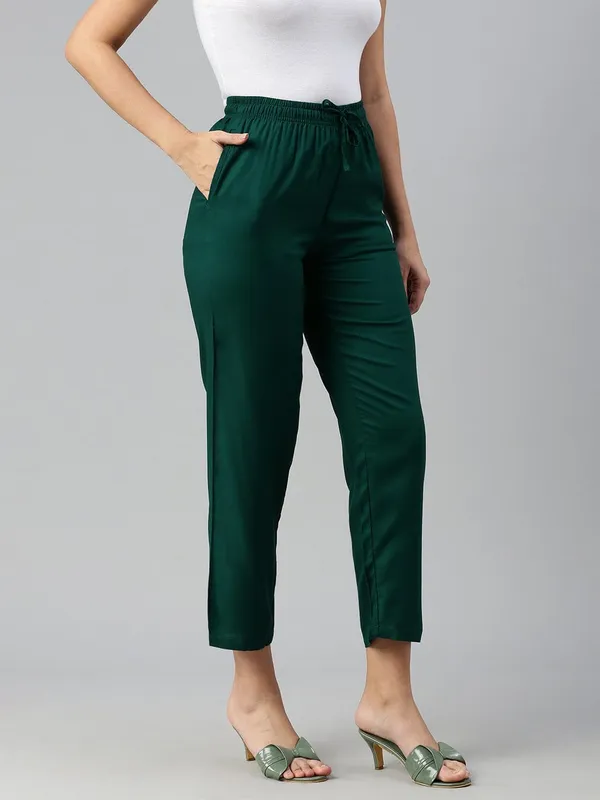 Premium_Rayon_Extra_Comfort_Pant_For_Girls_And_Women_Green